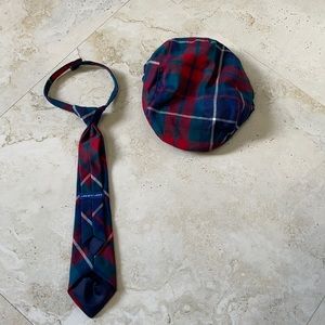 Janie and jack Plaid Newsboys Cap with tie